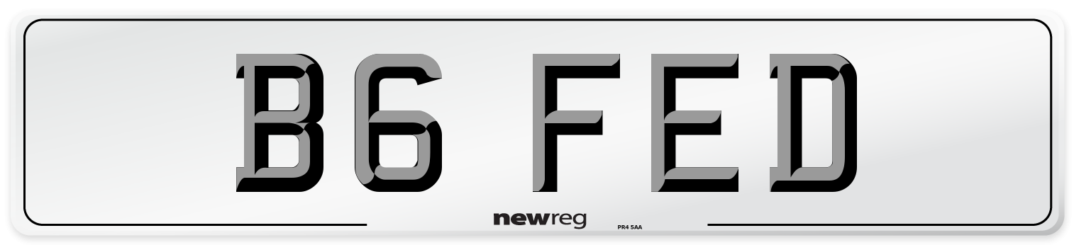 B6 FED Number Plate from New Reg